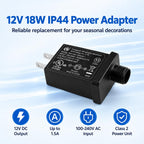 12V 18W Class 2 Power Supply, IP44 Replacement Yard Inflatable Adapter