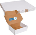 12" x 9" x 4" White Corrugated Cardboard Shipping Boxes Set of 5
