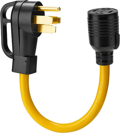 50 Amp to 30 Amp 4-Prongs Locking Generator Transfer Switch Adapter Cord, 50Amp Male to 30Amp Female, NEMA 14-50P to