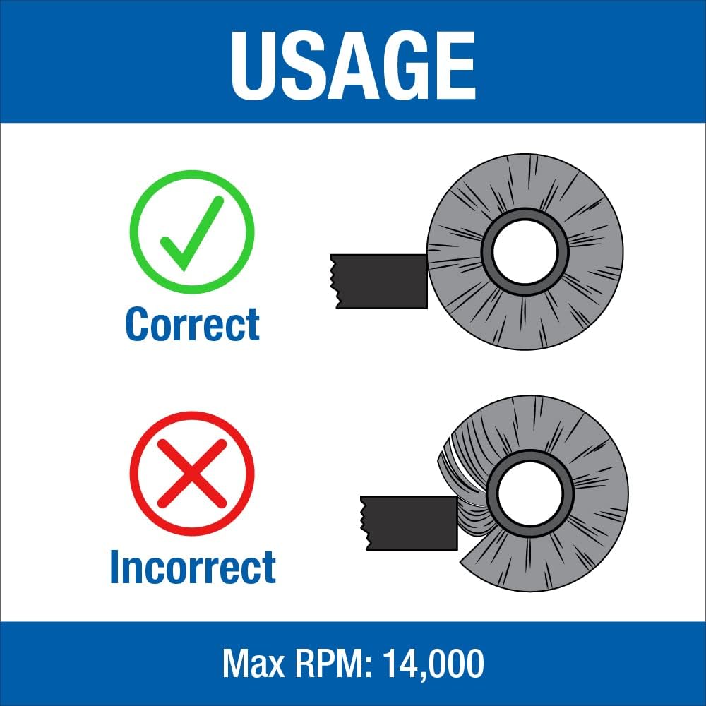 Mercer Industries 187010 - 4" x 1/2" x 5/8"-11 Crimped Wire Wheel, .014 Carbon Steel Wire