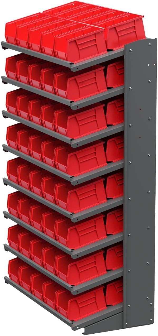 30237 AkroBins Plastic Storage Bins, 9"x6"x5", Black, 12-Pack | Space-Saving Stackable Bins for Garage, Pantry, Craft