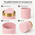 Pink Mini Trash Can with Swing Lid, 0.4 Gal Metal Countertop Bin