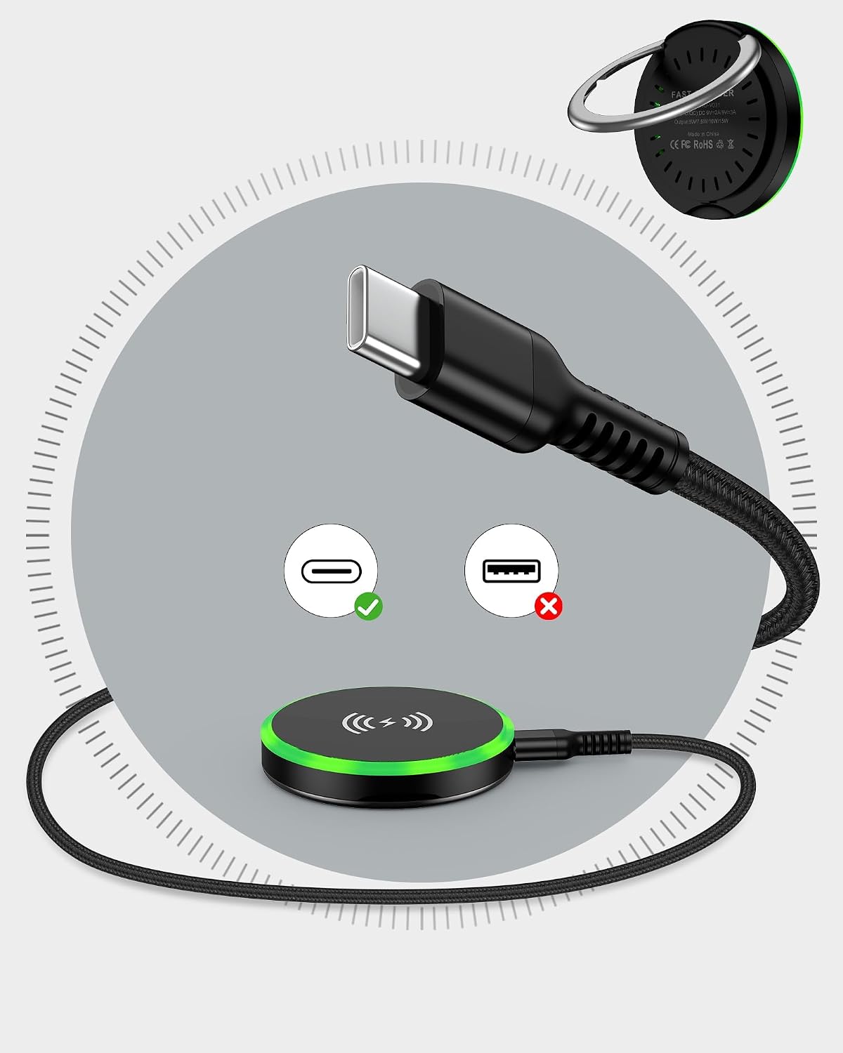 Samsung MagSafe Wireless Charger 15W Fast Charging Pad for Samsung Galaxy | S26 Ultra S25 Magnetic Charger Finger