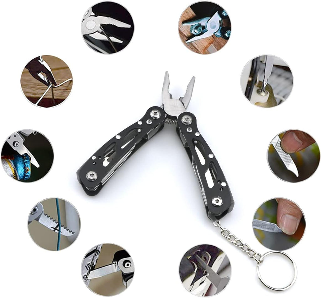 Small Multitool Pliers,Outdoor Pocket Black Multitools Mini Pliers | Best Gifts for Mens, Boys, Birthdays, Christmas