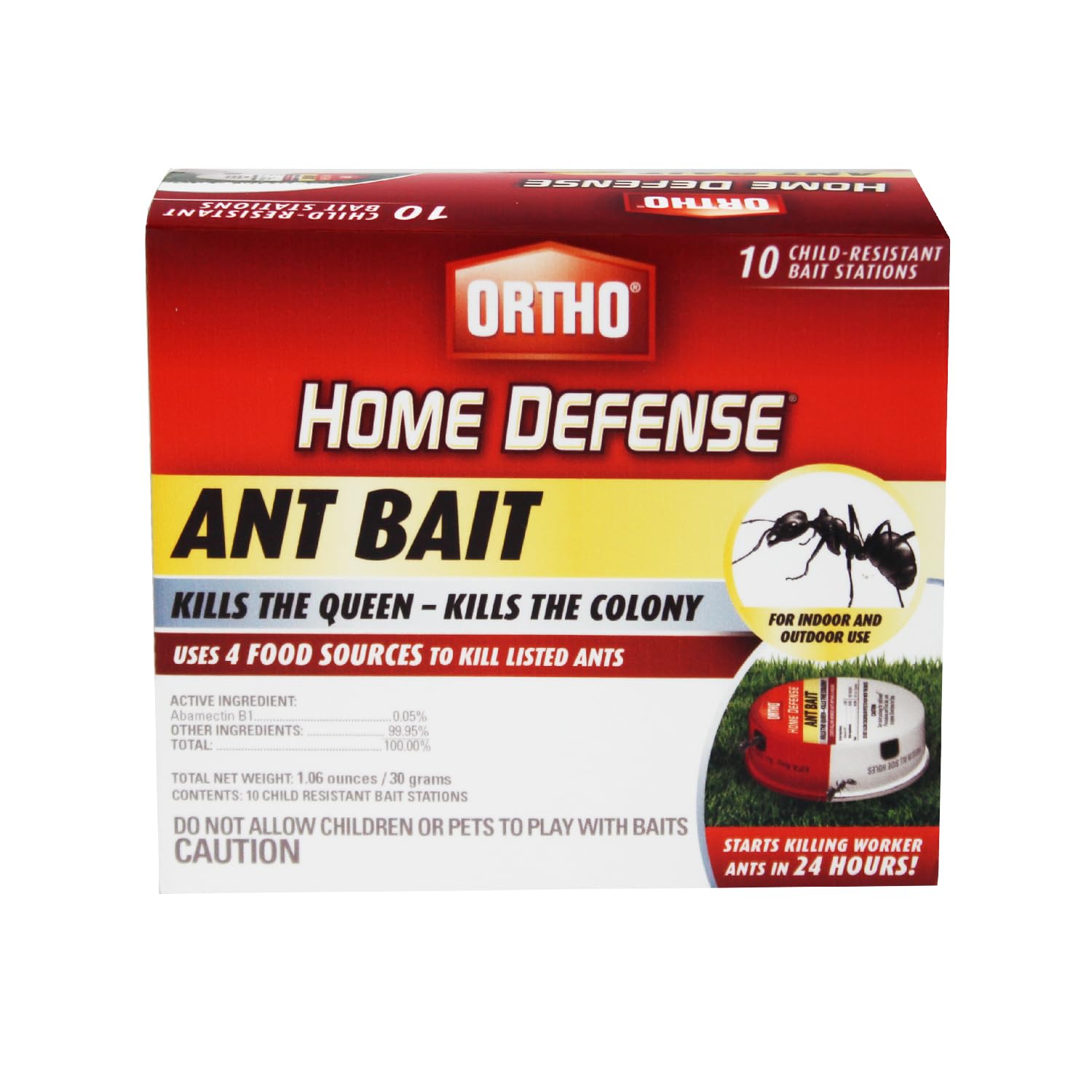 Home Defense Ant Bait Traps, Outdoor & Indoor Ant Killer, 10 Metal Stations with 4 Food-Based Attractants