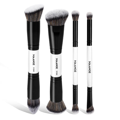 4 PCS Foundation Contour Conceal Brush Set, Makeup Brushes, Eyeshadow Concealer Brush, Double Sided Foundation