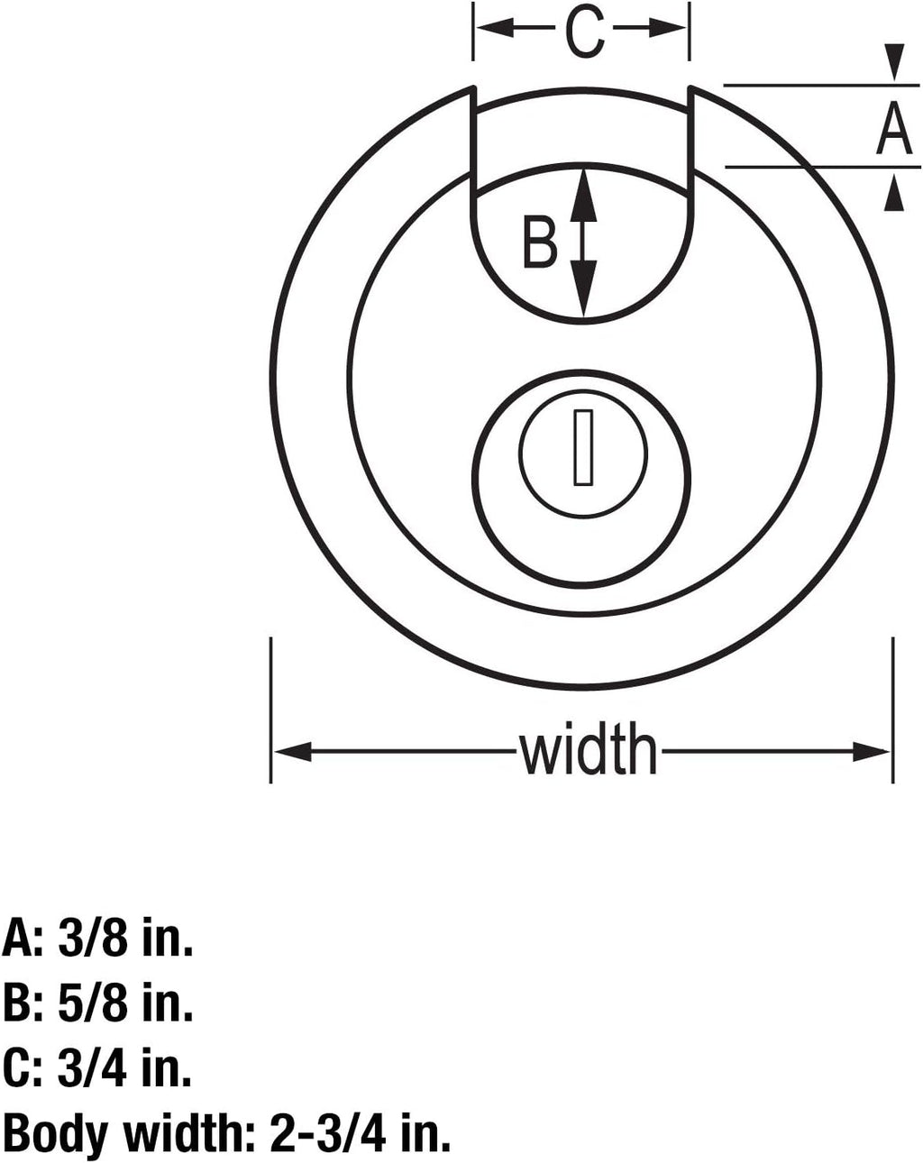 2-Pack Round Steel Padlocks with Shielded Shackle - 2 3/4in.W, Model Number 40T