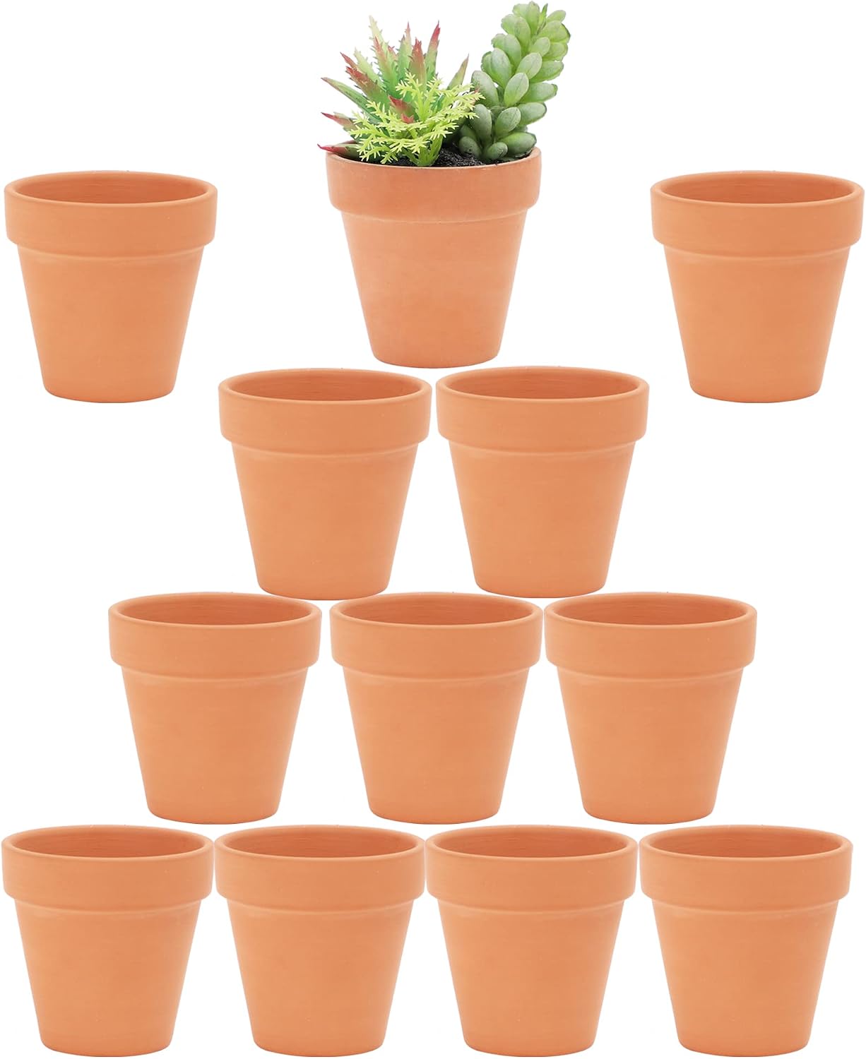 2.5 inch Terracotta Pots with Drainage Holes,Small Mini Clay Ceramic Pottery Planter,Cactus Flower Terra Cotta