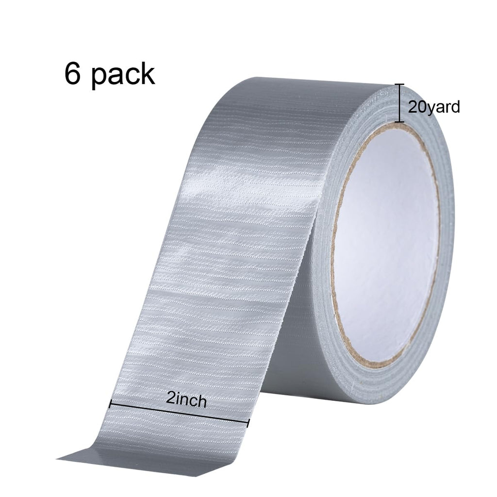 6 Pack Duct Tape Heavy Duty Waterproof Strong 120 Yards x 2 Inch Total