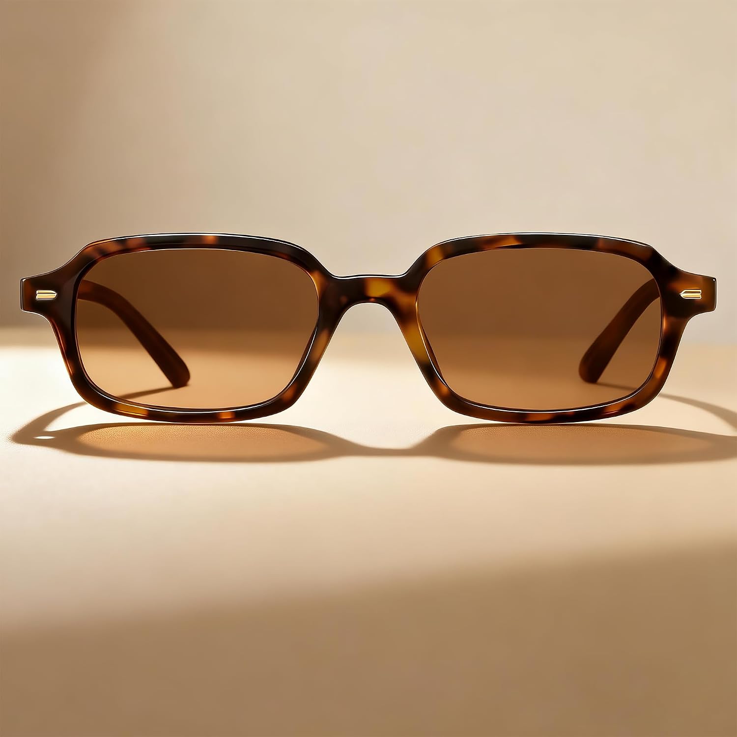 Trendy Polarized Sunglasses Women Mens Slim Retro Square Sunnies | Thin Narrow Chic Frame, UV Protective Polarized