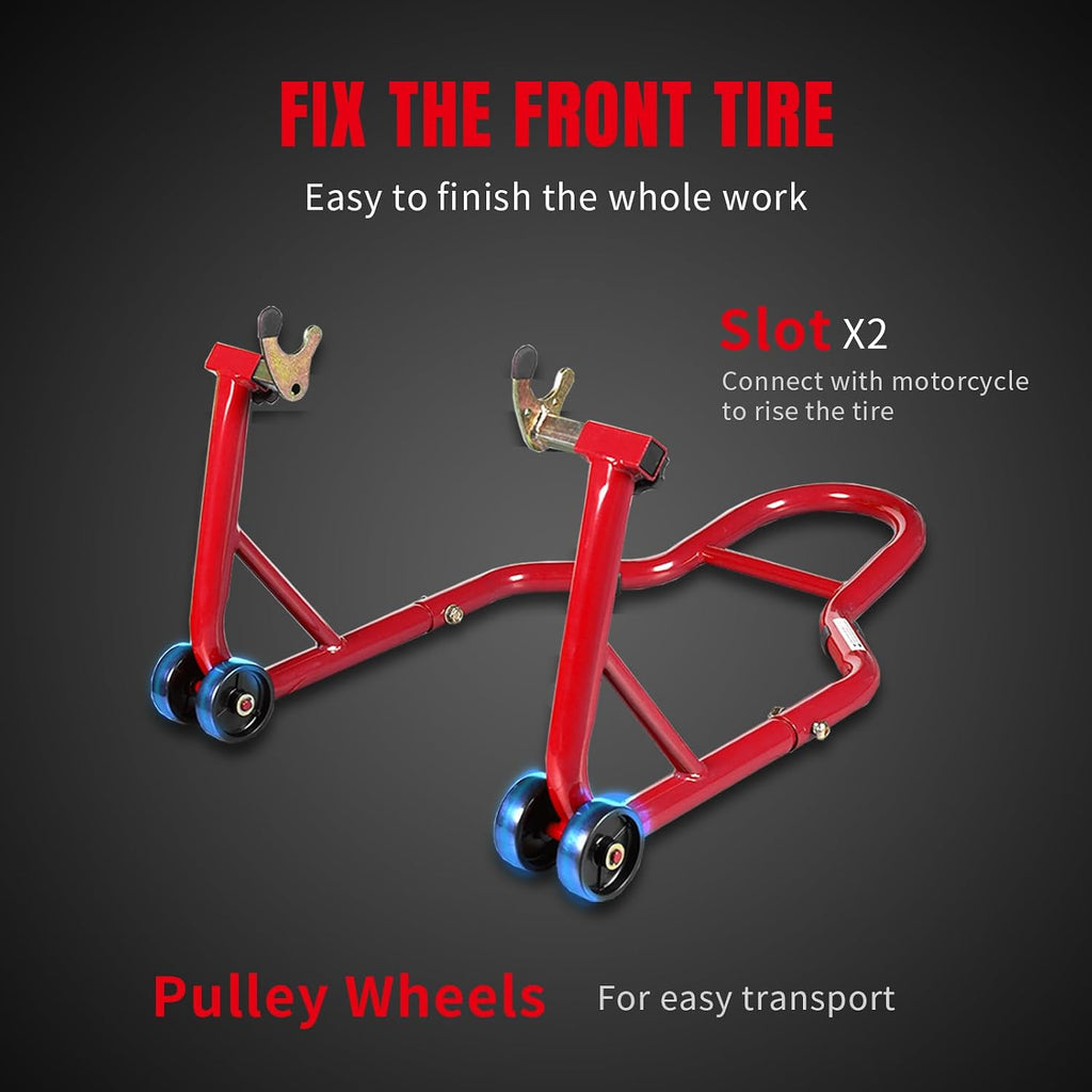 Motorcycle Stand Lift, Universal Paddock Lift Stand, 1100lbs Front Rear Combo Stand Lift Stand, Rear U+L Fork