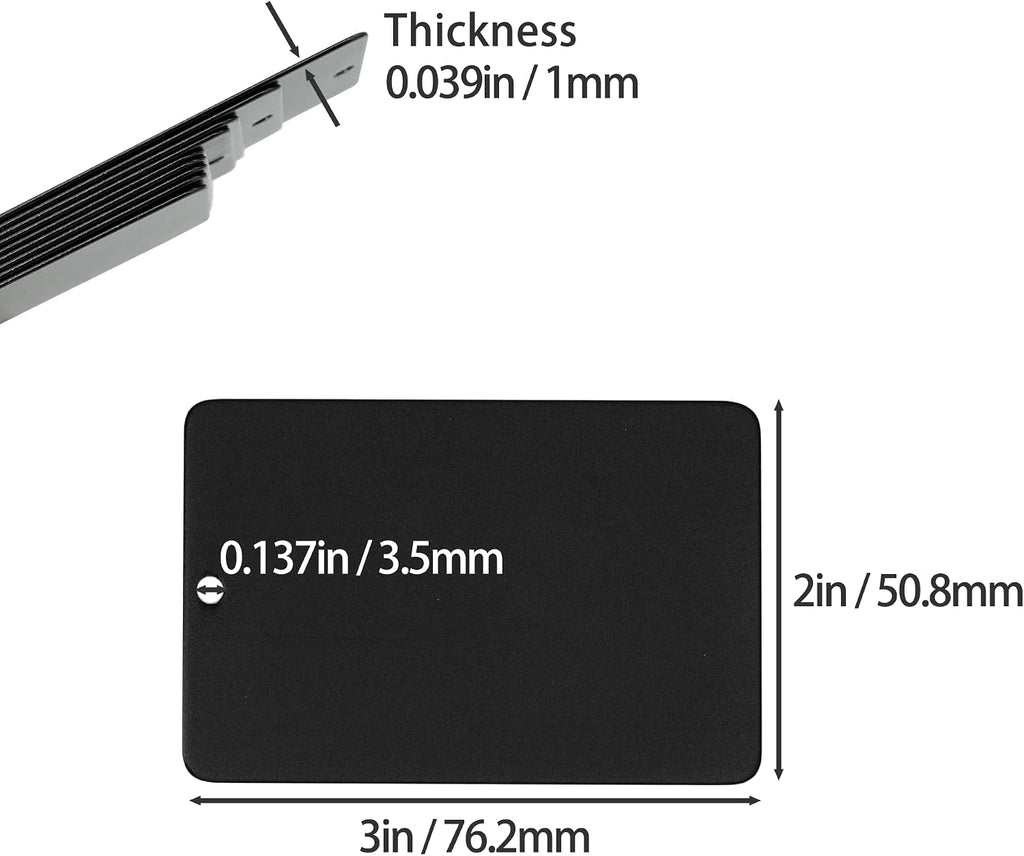 Anodized Aluminum Engraving Blanks 2x3 Inch 25 Pack (Black)