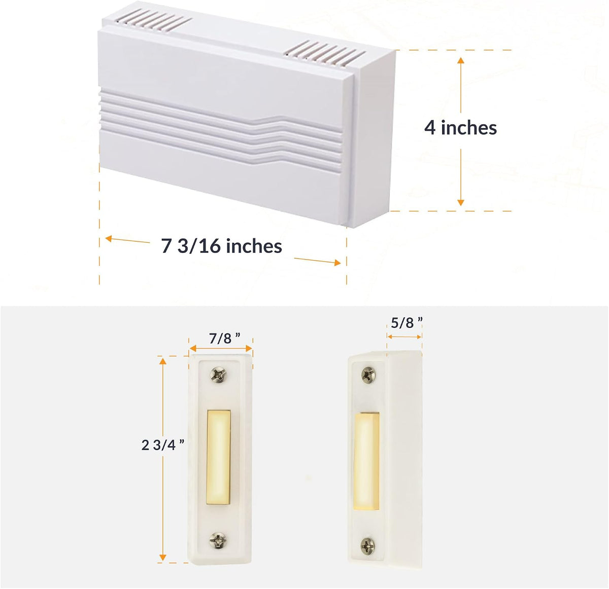 Hardwired Chime Kit with 16-Volt/30VA Transformer and Surface-Mount White Button