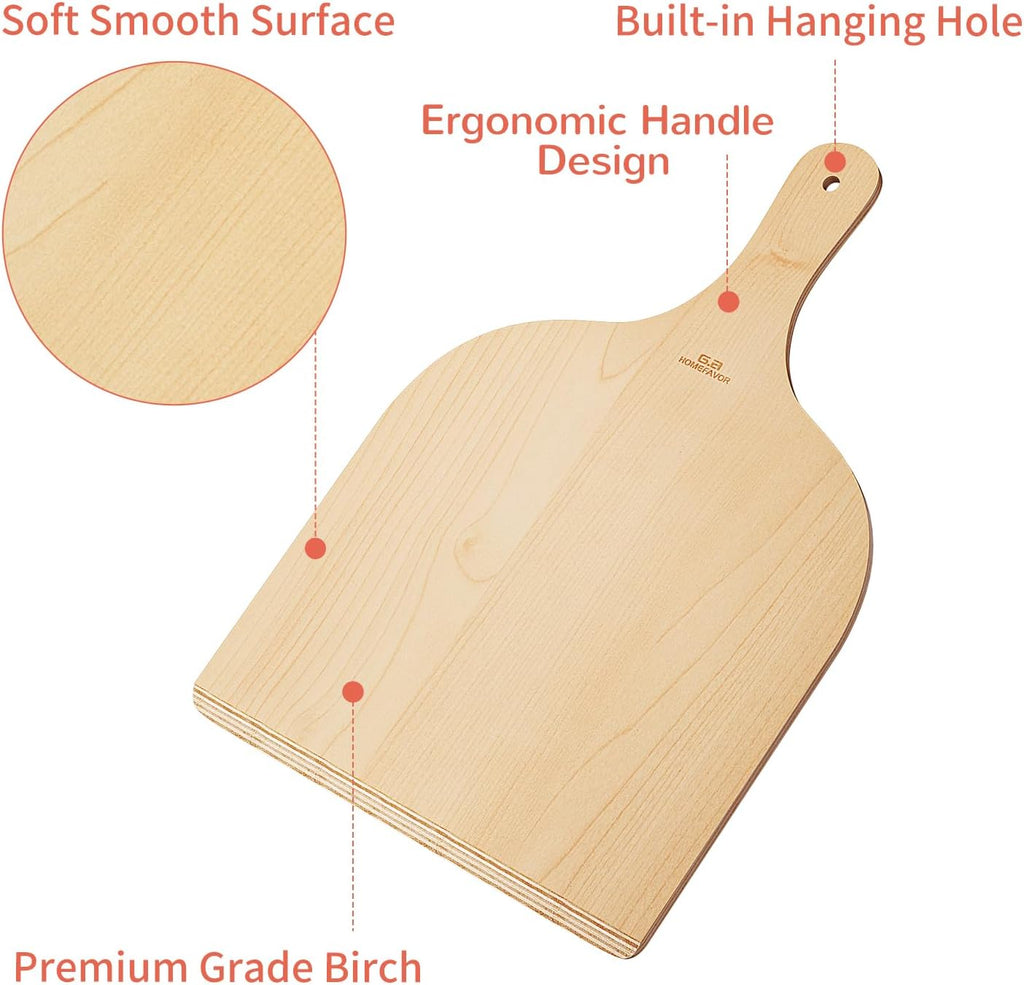 Wooden Pizza Peel, 2 Pack, 12 x 16 Inch