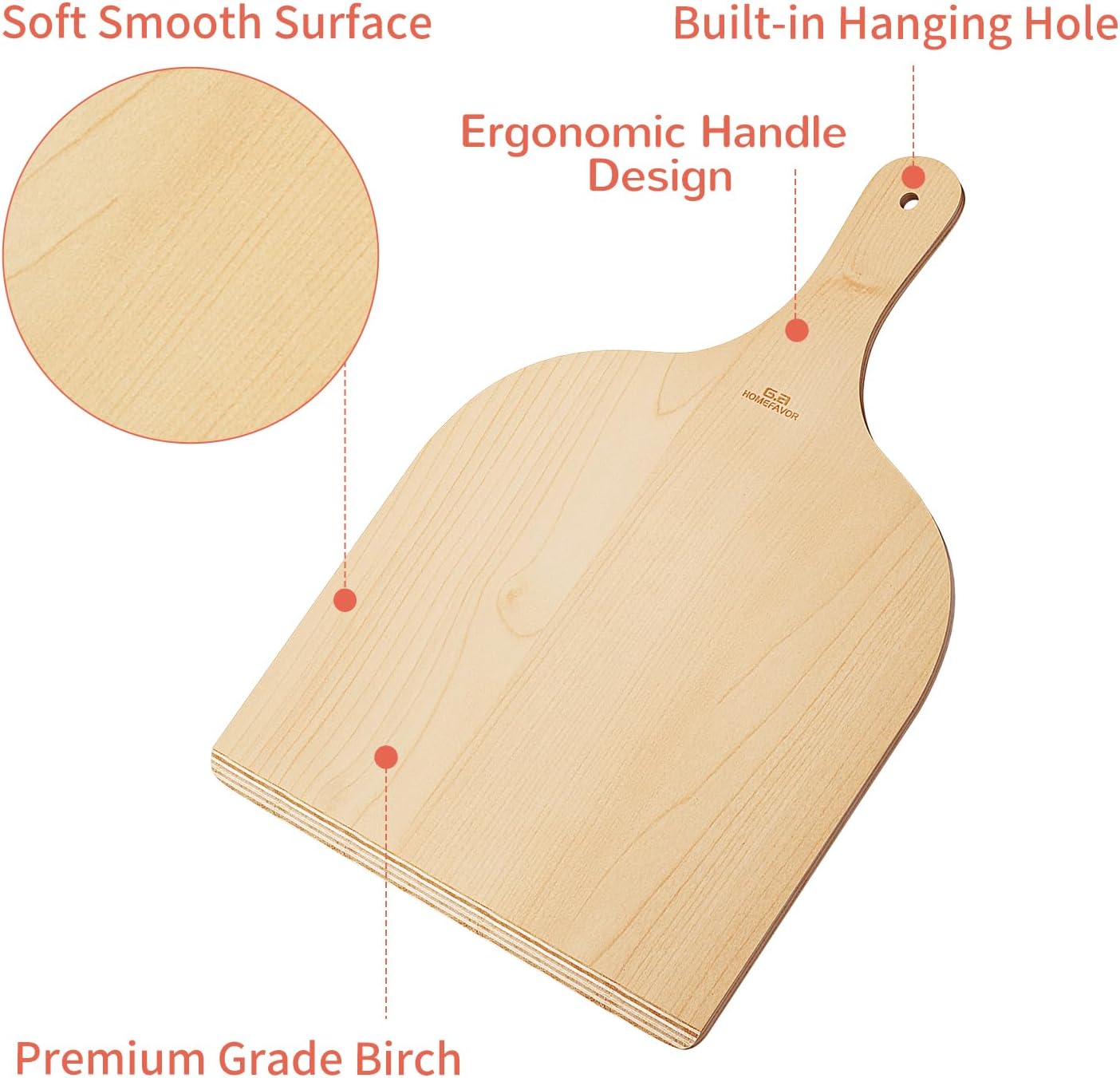 Wooden Pizza Peel, 2 Pack, 12 x 16 Inch
