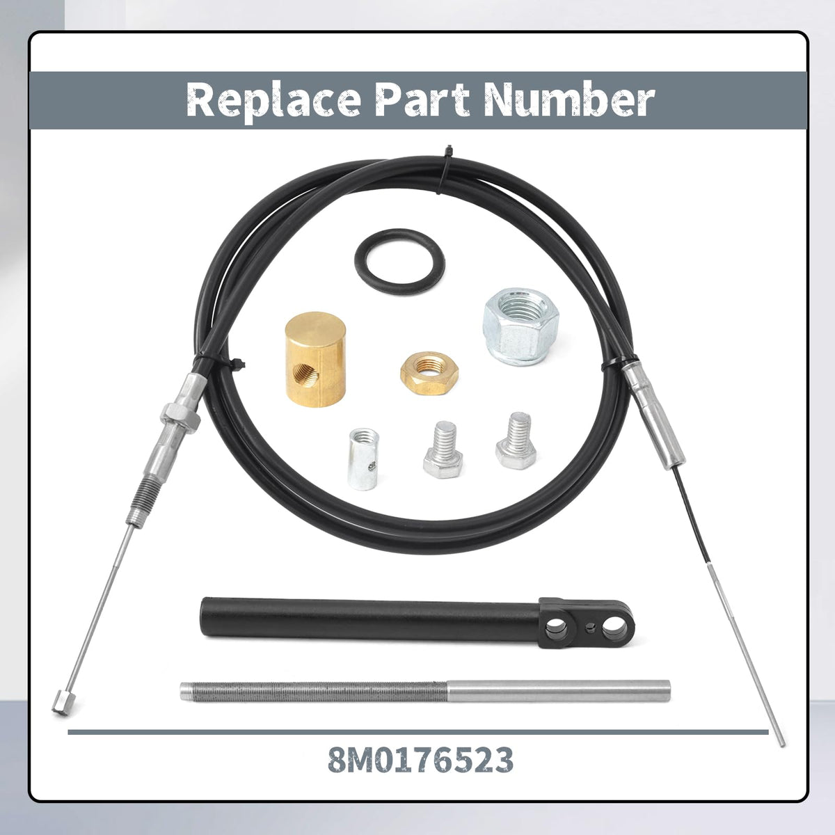 Erchon 8M0176523 Marine Lower Shift Cable Compatible with MerCruiser for Bravo One Two Three Stern Drives, Outdrives Outboard Replacement Part