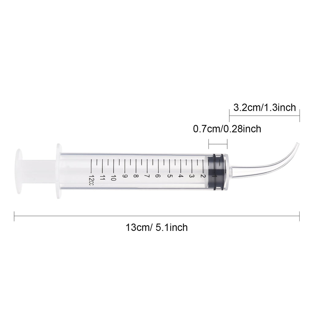 8 Pcs Syringe Dental Irrigation Syringe with Curved Tip