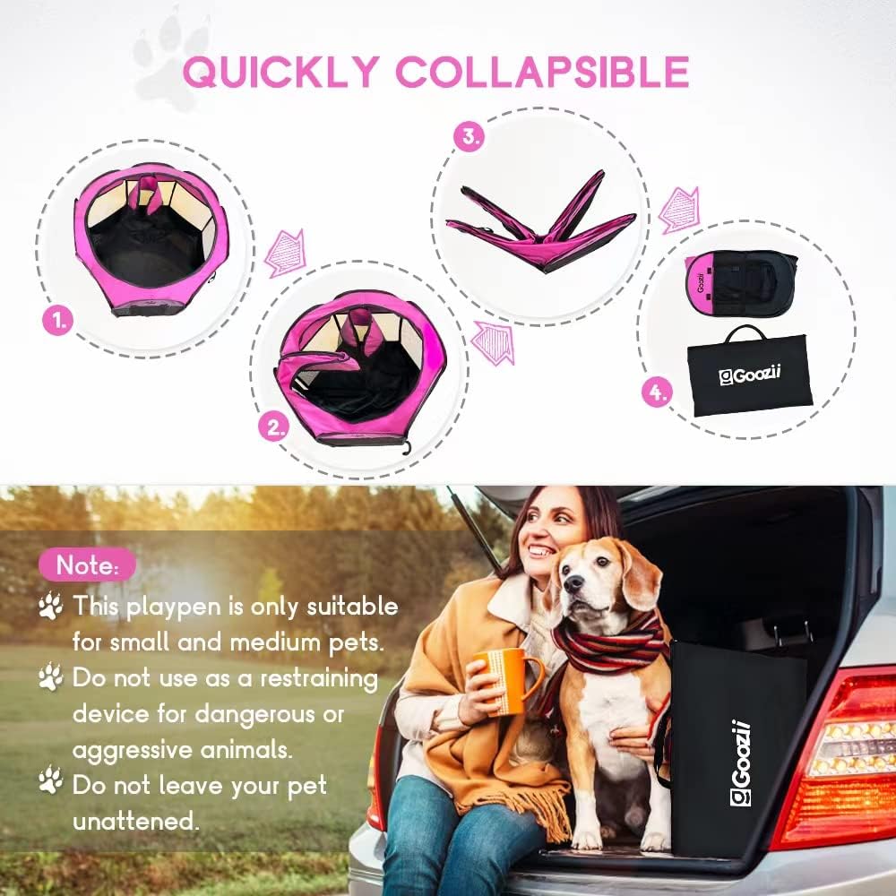 Pet Cat Playpen for Indoor Cats Enclosed, Portable Foldable Dog Playpen Outdoor Tent Crate Cage with Zipper Top Cover