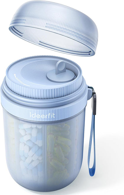 Large Sealed Pill Organizer with Desiccant, Light-Proof Moisture-Proof Pill Bottle with 7 Large Compartments