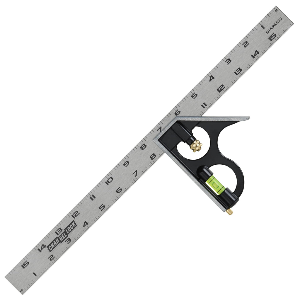 CHANNELLOCK High-Visibility Stainless Steel 16-Inch Combination Square, 8100-016CS