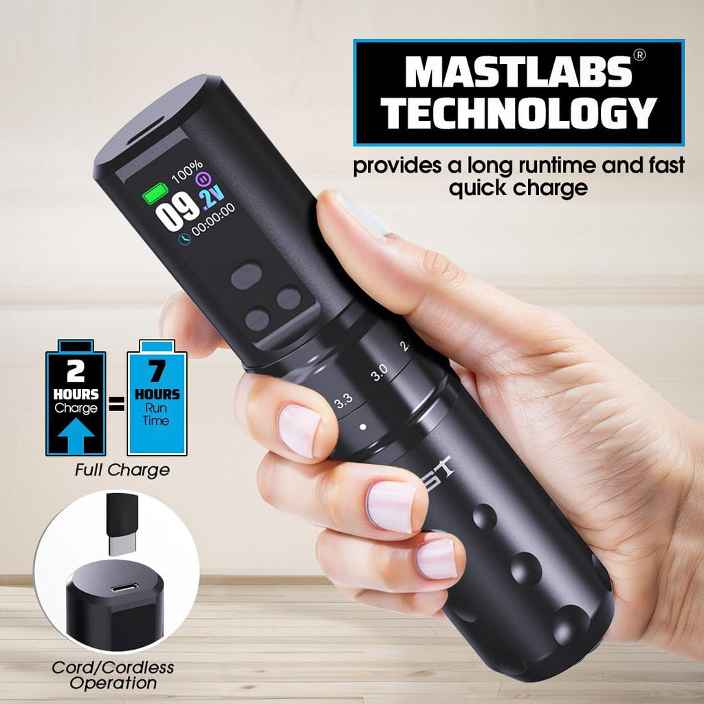 Mast Fold2 Pro Tattoo Gun, Wireless Rotary Tattoo Pen Machine