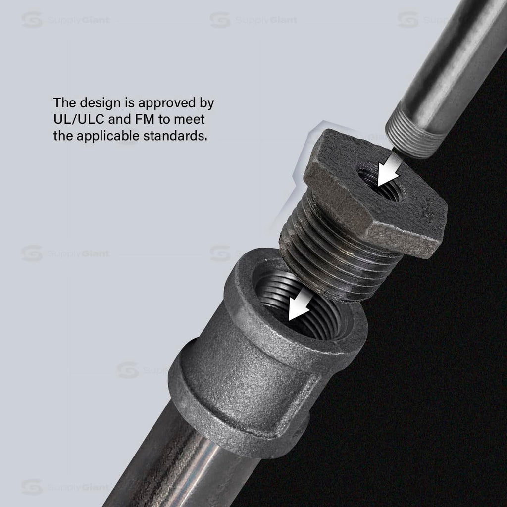Supply Giant CNCV0565 3/4" x 1/2" Black Malleable Iron Bushing Fitting with Hexagonal Head
