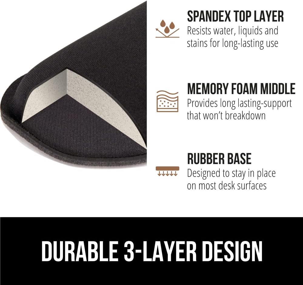 Silky Memory Foam Wrist Rest for Computer Keyboard, Mouse, Ergonomic Design for Typing Pain Relief, Desk Pads Support