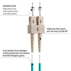 OM4 LC to SC Fiber Patch Cable, Multimode, 10M(33ft),2Pack