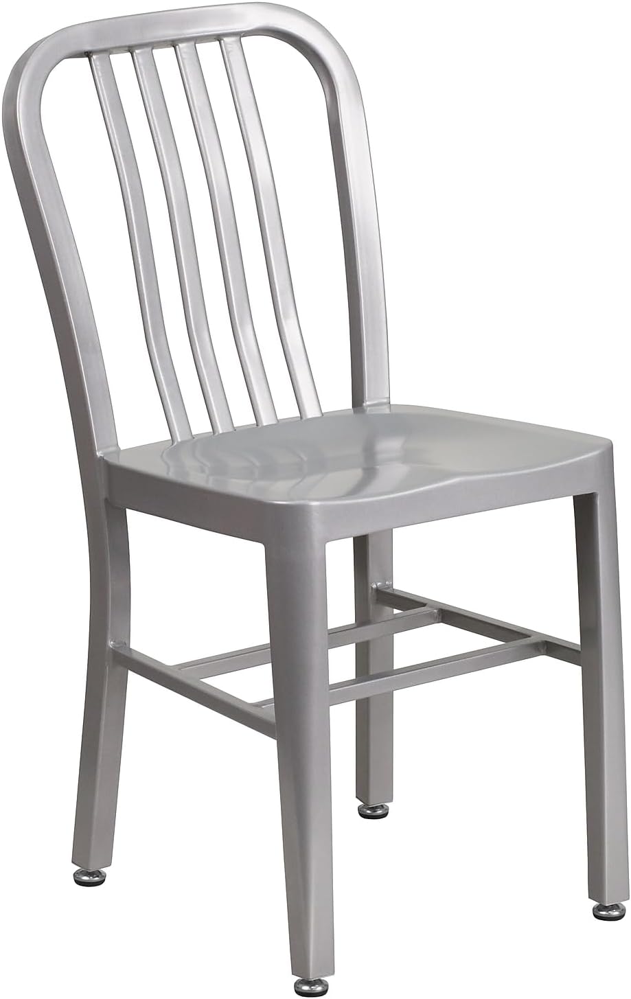 Commercial Grade Silver Metal Indoor-Outdoor Chair