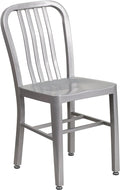 Commercial Grade Silver Metal Indoor-Outdoor Chair