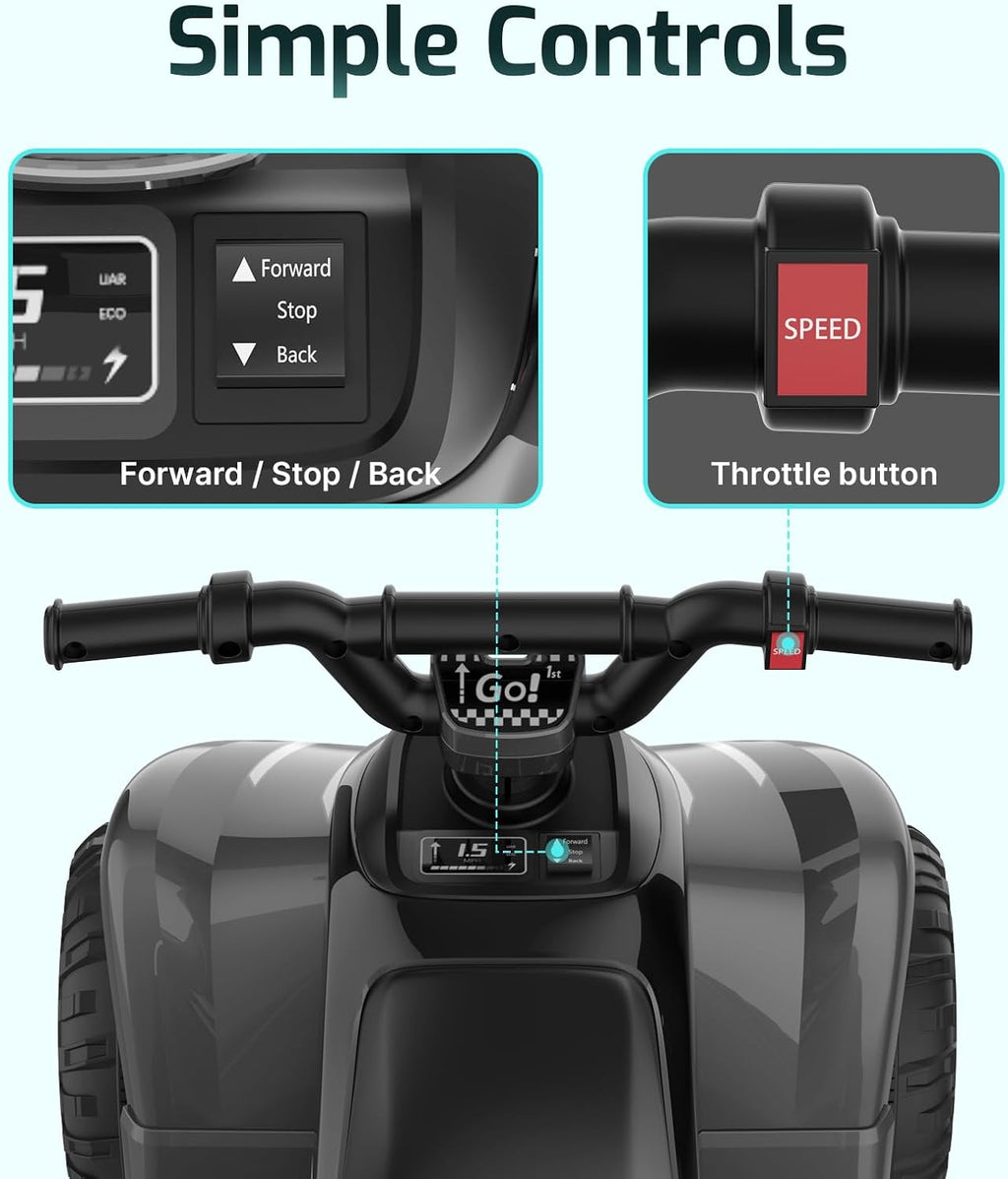 Gotrax Ride on Toy for Toddlers 1.5-4, 12V Battery for 80Mins, Max 1.5MPH | Safe Replaceable Lead-acid Battery