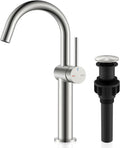 Brushed Nickel Vessel Sink Faucet Single Handle, Tall Bathroom Faucet