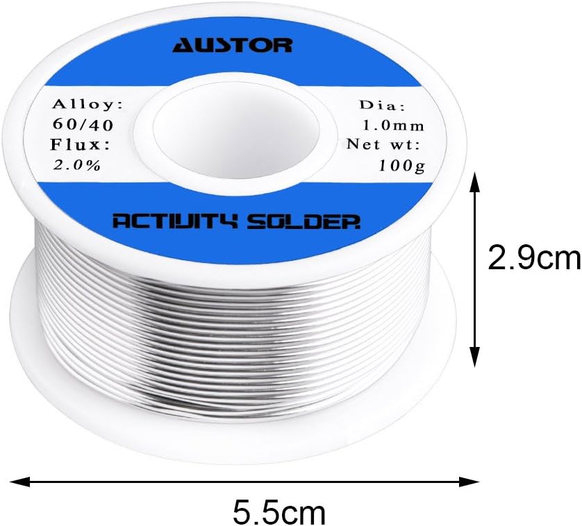 AUSTOR 60-40 Tin Lead Rosin Core Solder Wire for Electrical Soldering