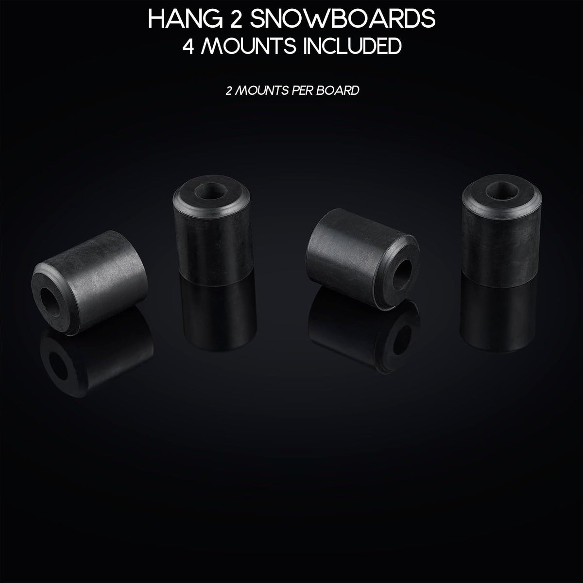 (4 PCS) Snowboard Wall Mount Storage – Edge-Safe Modern Snowboards Hanger | Floating Vertical Rack, Clip Hook Holder