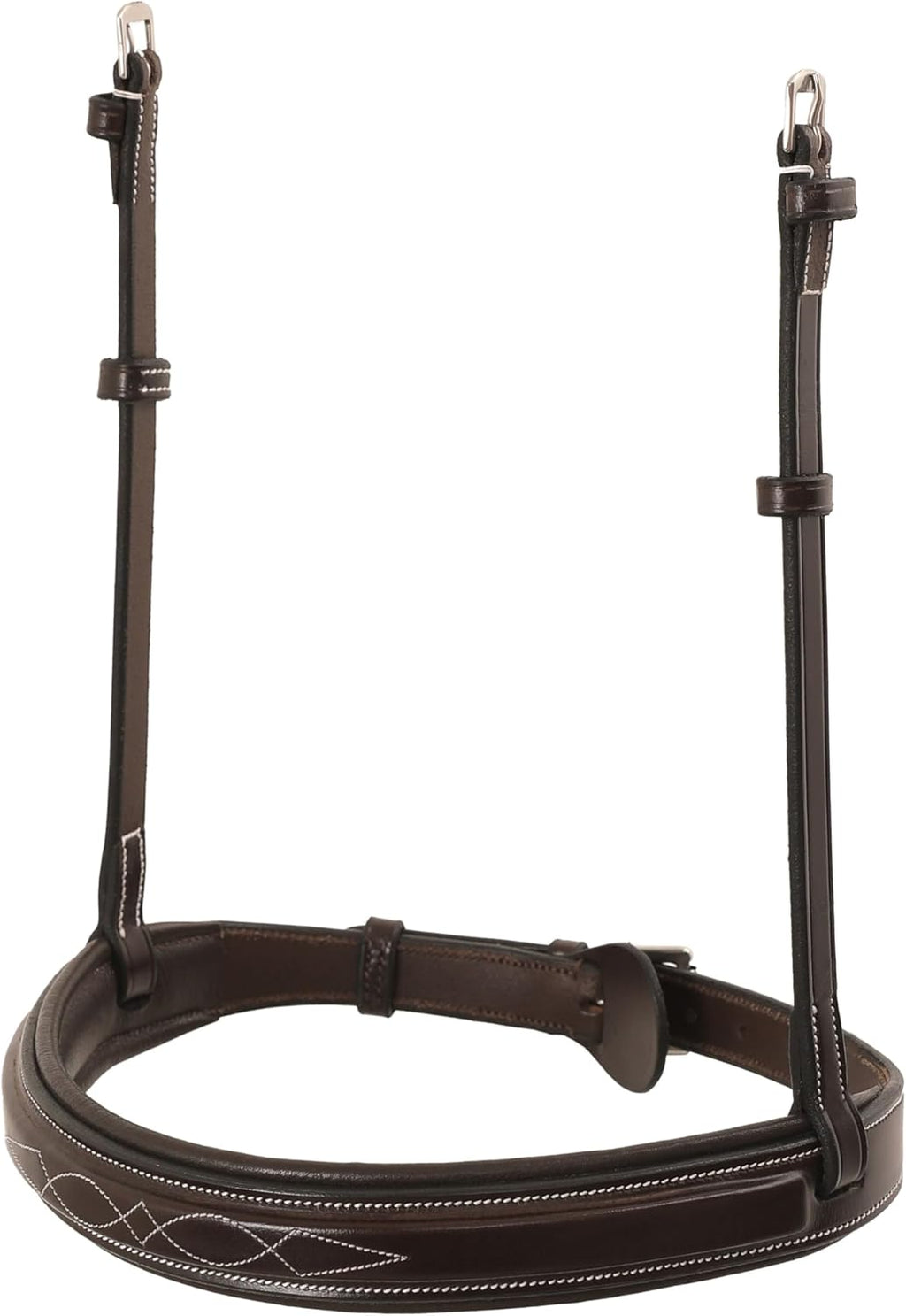 Exion Hunter Anatomic English Bridle for Horses – Padded Fancy Stitched Leather Bridle with Braided Reins – Ergonomic