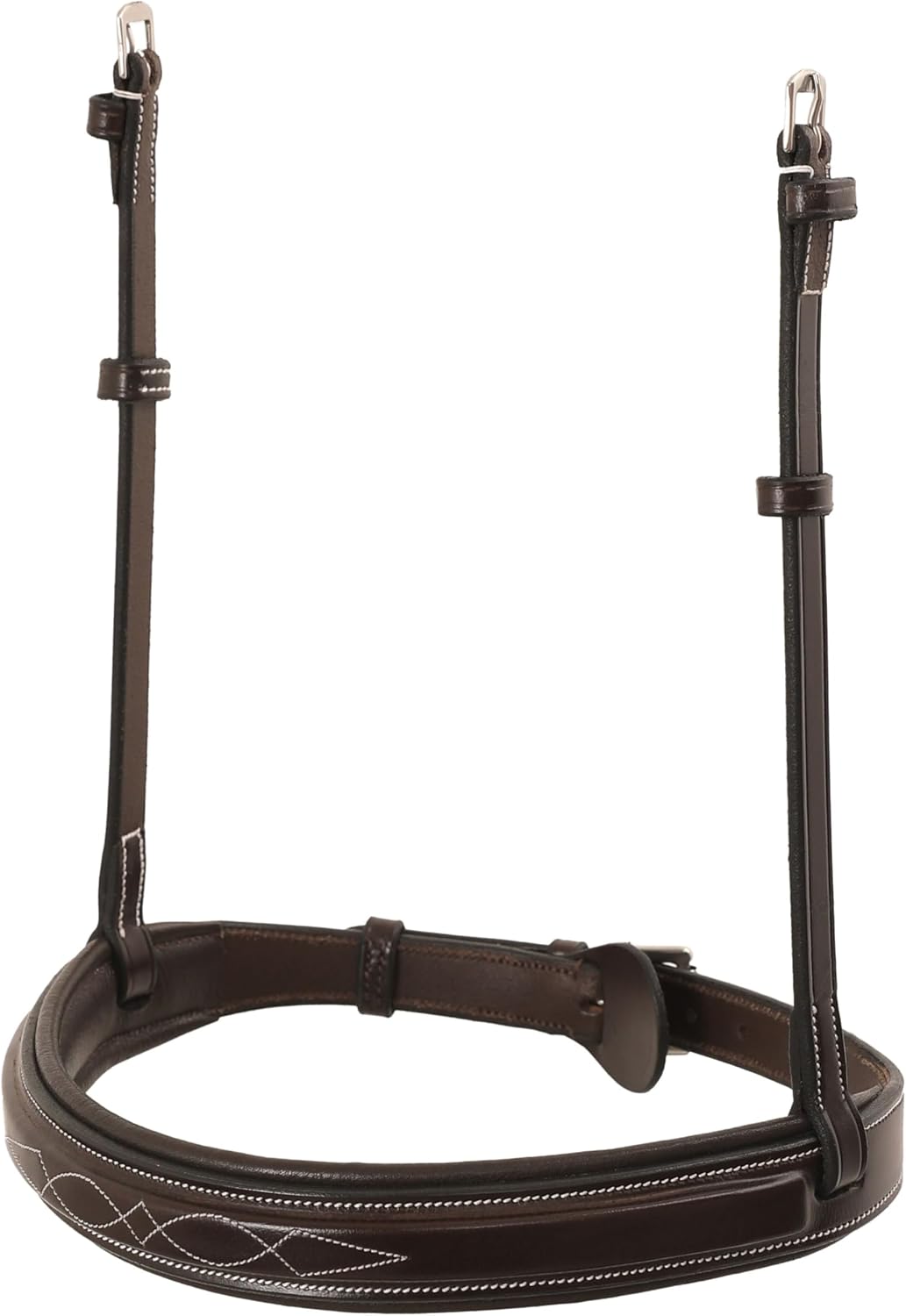 Exion Hunter Anatomic English Bridle for Horses – Padded Fancy Stitched Leather Bridle with Braided Reins – Ergonomic