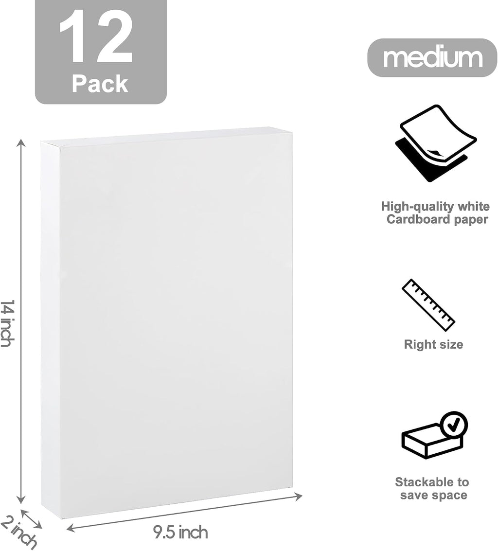 12 Pack Gift Boxes with Lids,14x9.5x2IN Shirt Boxes