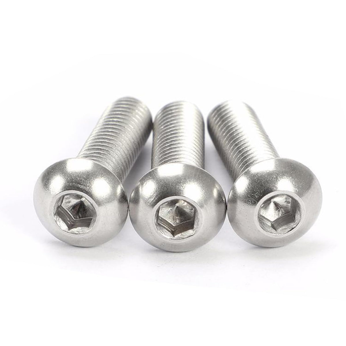 #10-24 x 2 (30 Pcs) Button Head Hex Socket Cap Screws Bolts, 304 Stainless Steel 18-8, Hex Drive, Bright Finish, Fully Machine Thread