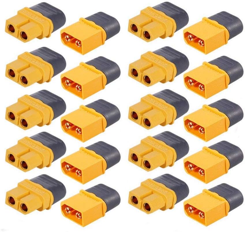 MCIGICM 10 Pair XT60H (XT60 Upgrade) Male Female Bullet Connectors Plugs
