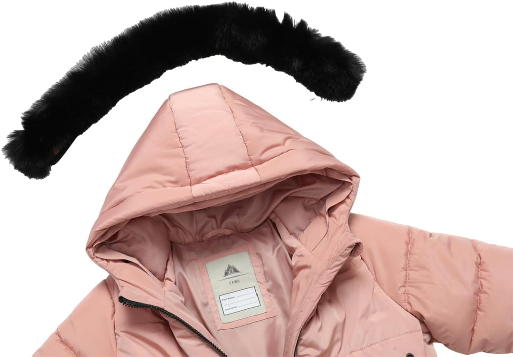 Girl's Winter Long Coat Parka Warm Hooded Puffer Jackets | Waterproof Polyester, Windproof Full Zipper, Ribbed Cuffs