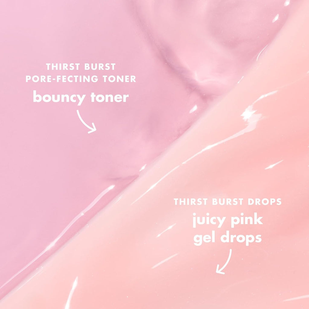 SKIN Thirst Burst Dew-O, Travel-Sized Skincare Set, Exfoliating Facial Toner & Hydrating Serum Drops, Gives Skin A