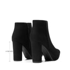 Women's High Heel Ankle Boots Platform Booties,Black,7