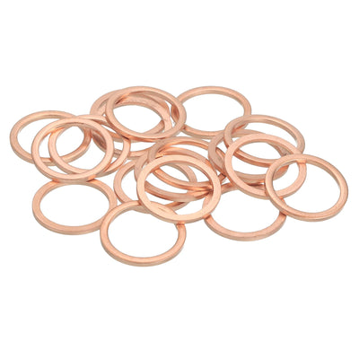 18Pcs M16 Copper Flat Washers 16mm ID 20mm OD 1.5mm Thick