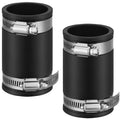 2 Pcs 1 Inch Flexible TPE Coupling with Stainless Steel Clamps