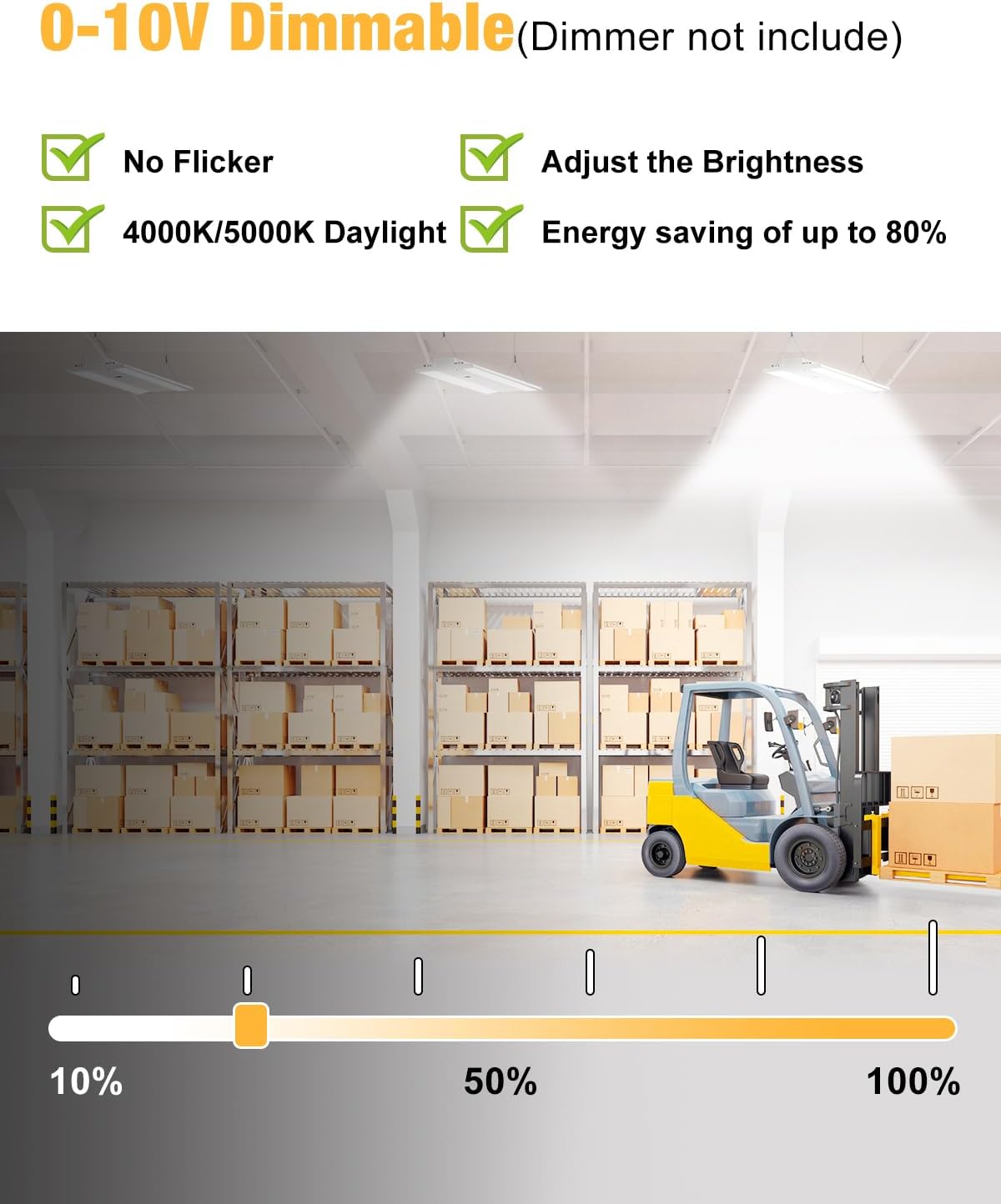 LED Linear High Bay Light 130W/104W/78W/52W&4000K/5000K Adjustable