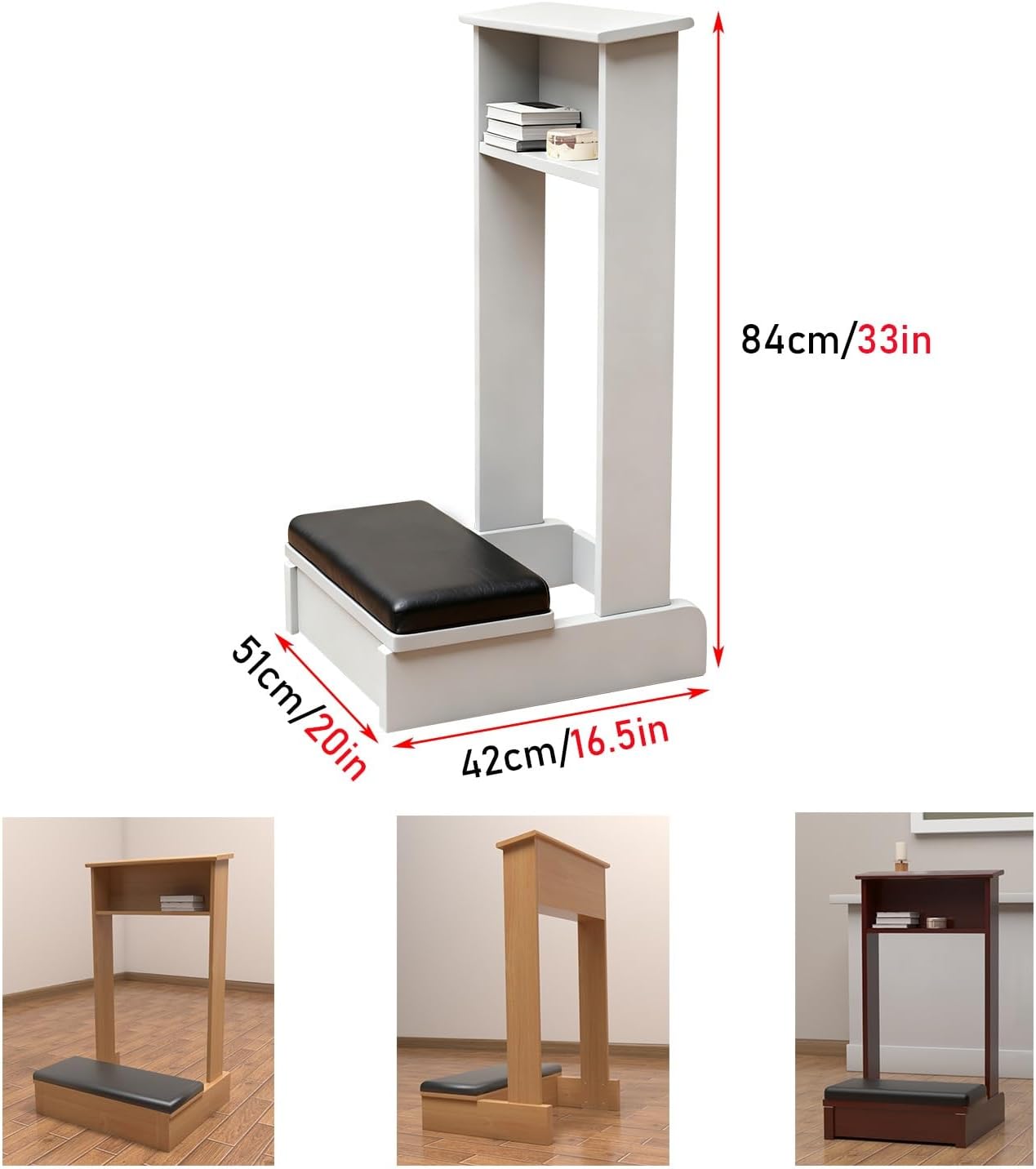 Prayer Bench for Kneeler Prayer Church Kneeling Stand Stool Prayer Table at Home Kneeling Chair 20x16.5x33 in