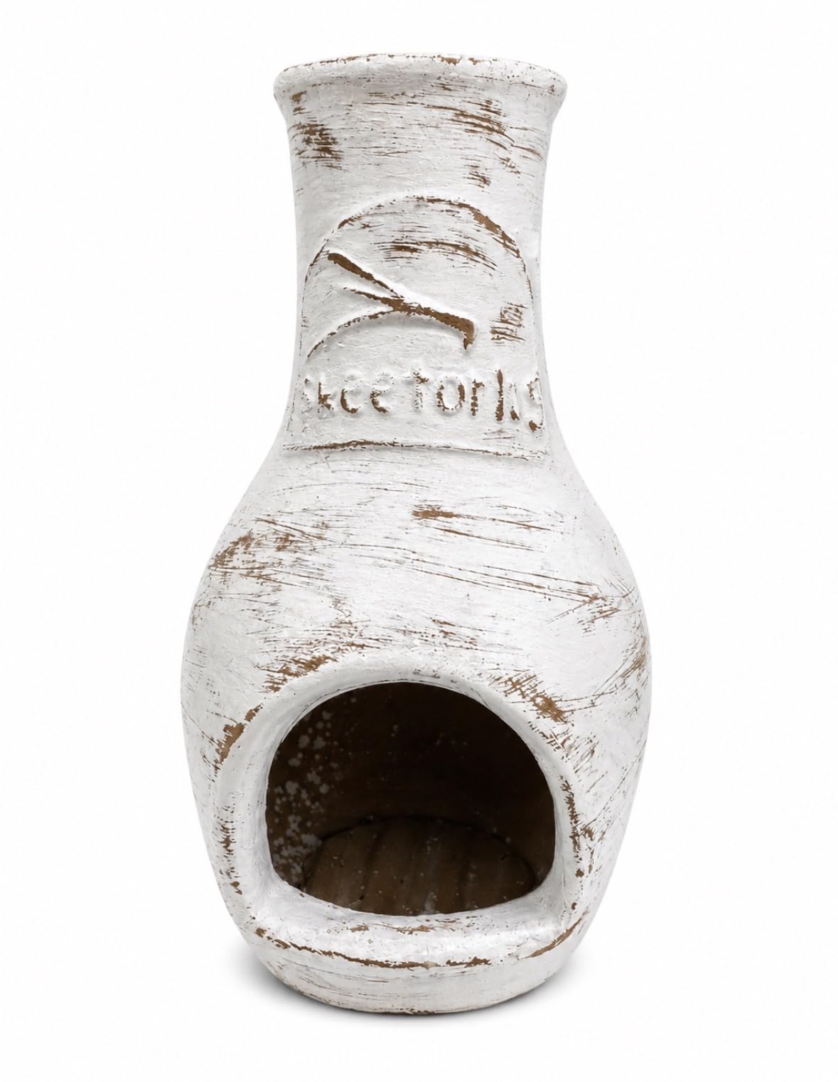 Skeeterlog Chiminea Kit - Clay Outdoor Firewood - Lambs Wool