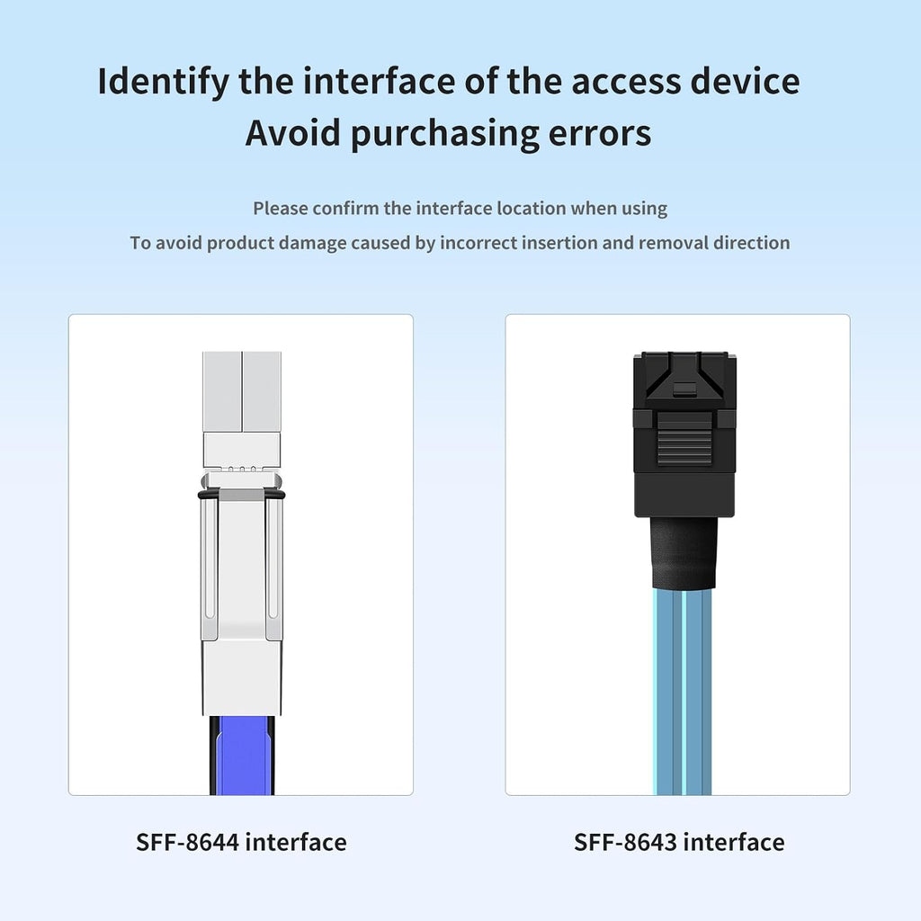 SFF-8644 to SFF-8643 SAS Cable,1M/3.28FT Mini SAS HD to Mini SAS Adapter for HDD/SSD Storage, RAID Arrays, Servers, Data Centers - Durable Data Transfer Extension Cable