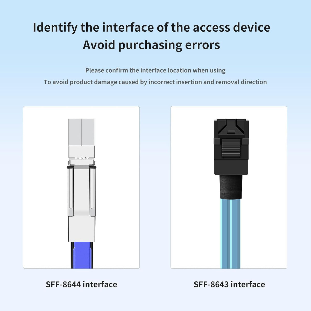 SFF-8644 to SFF-8643 SAS Cable,1M/3.28FT Mini SAS HD to Mini SAS Adapter for HDD/SSD Storage, RAID Arrays, Servers, Data Centers - Durable Data Transfer Extension Cable