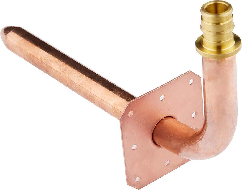 1 Piece EFIELD Copper Stub Out Elbow with Wall Flange, 1/2"Pex-A x 8"L